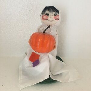 1989 Vintage Annalee Halloween Ghost with a pumpkin